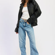 SHEARLING COLLAR VEGAN LEATHER JACKET-Emory Park-[option4]-[option5]-[option6]-[option7]-[option8]-Shop-Boutique-Clothing-for-Women-Online