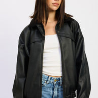 SHEARLING COLLAR VEGAN LEATHER JACKET-Emory Park-BLACK-S-[option4]-[option5]-[option6]-[option7]-[option8]-Shop-Boutique-Clothing-for-Women-Online