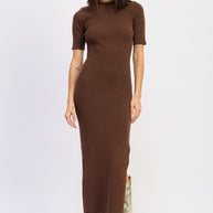 RIBBED SWEATER MIDI DRESS WITH SLIT-Emory Park-CHOCOLATE-S-[option4]-[option5]-[option6]-[option7]-[option8]-Shop-Boutique-Clothing-for-Women-Online