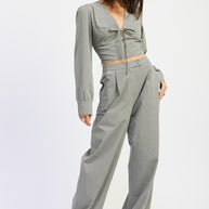 PLEATED WIDE LEG TROUSER WITH RHINESTONES-Emory Park-[option4]-[option5]-[option6]-[option7]-[option8]-Shop-Boutique-Clothing-for-Women-Online