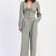 PLEATED WIDE LEG TROUSER WITH RHINESTONES-Emory Park-[option4]-[option5]-[option6]-[option7]-[option8]-Shop-Boutique-Clothing-for-Women-Online