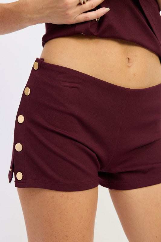 LOW RISE MICRO SHORTs WITH SNAP BUTTON DETAIL-Emory Park-[option4]-[option5]-[option6]-[option7]-[option8]-Shop-Boutique-Clothing-for-Women-Online