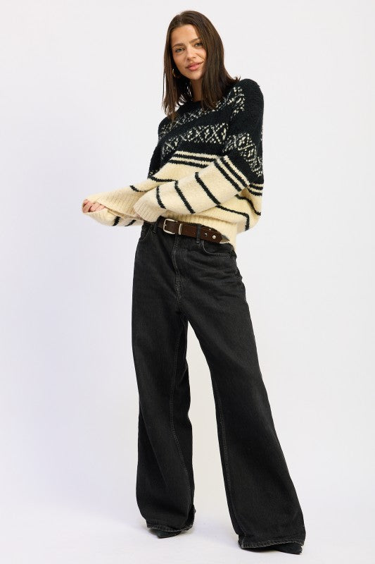 FAIR SLE STRIPED OVERSIZE SWEATER-Emory Park-[option4]-[option5]-[option6]-[option7]-[option8]-Shop-Boutique-Clothing-for-Women-Online