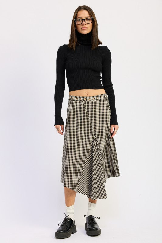 GINGHAM GROMMET ASYMMETRICAL SKIRT-Emory Park-[option4]-[option5]-[option6]-[option7]-[option8]-Shop-Boutique-Clothing-for-Women-Online
