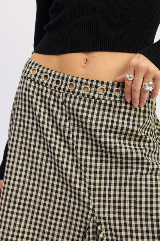 GINGHAM GROMMET ASYMMETRICAL SKIRT-Emory Park-[option4]-[option5]-[option6]-[option7]-[option8]-Shop-Boutique-Clothing-for-Women-Online