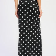 POLKADOT MAXI SKIRT WITH FRONT SLIT-Emory Park-[option4]-[option5]-[option6]-[option7]-[option8]-Shop-Boutique-Clothing-for-Women-Online