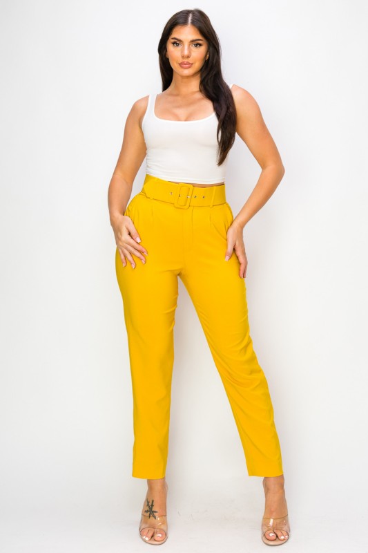 Women Ankle Slim Fit Cigarette pants with Belt-ACG Los Angeles-[option4]-[option5]-[option6]-[option7]-[option8]-Shop-Boutique-Clothing-for-Women-Online