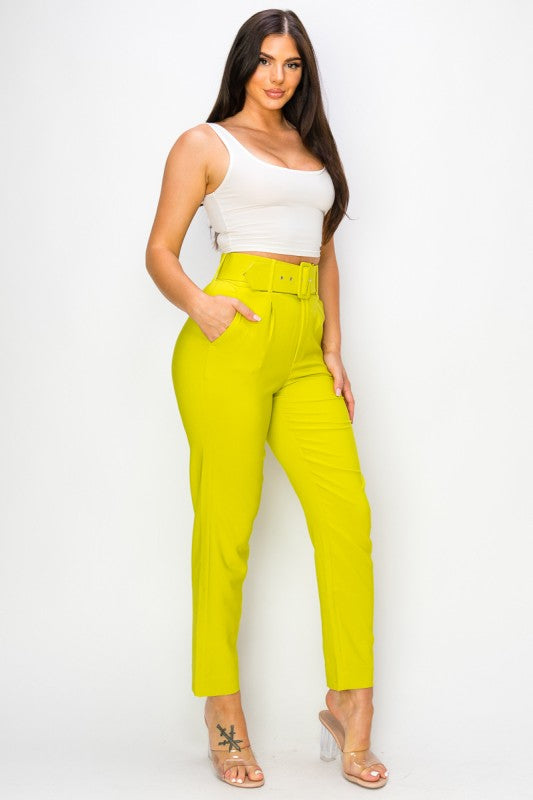 Women Ankle Slim Fit Cigarette pants with Belt-ACG Los Angeles-[option4]-[option5]-[option6]-[option7]-[option8]-Shop-Boutique-Clothing-for-Women-Online