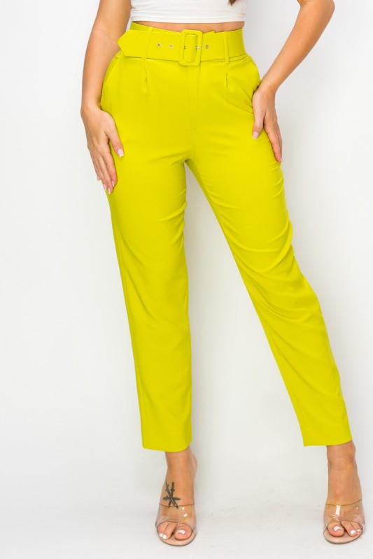 Women Ankle Slim Fit Cigarette pants with Belt-ACG Los Angeles-[option4]-[option5]-[option6]-[option7]-[option8]-Shop-Boutique-Clothing-for-Women-Online