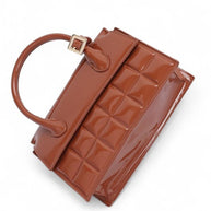 Patent Faux Leather Embossed Top Handle Swing Bag-LA Jewelry Plaza-[option4]-[option5]-[option6]-[option7]-[option8]-Shop-Boutique-Clothing-for-Women-Online