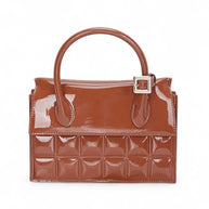 Patent Faux Leather Embossed Top Handle Swing Bag-LA Jewelry Plaza-[option4]-[option5]-[option6]-[option7]-[option8]-Shop-Boutique-Clothing-for-Women-Online