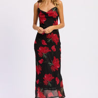 FLORAL PRINTED COWL NECK MIDI DRESS-Emory Park-[option4]-[option5]-[option6]-[option7]-[option8]-Shop-Boutique-Clothing-for-Women-Online