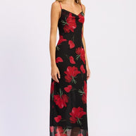 FLORAL PRINTED COWL NECK MIDI DRESS-Emory Park-[option4]-[option5]-[option6]-[option7]-[option8]-Shop-Boutique-Clothing-for-Women-Online