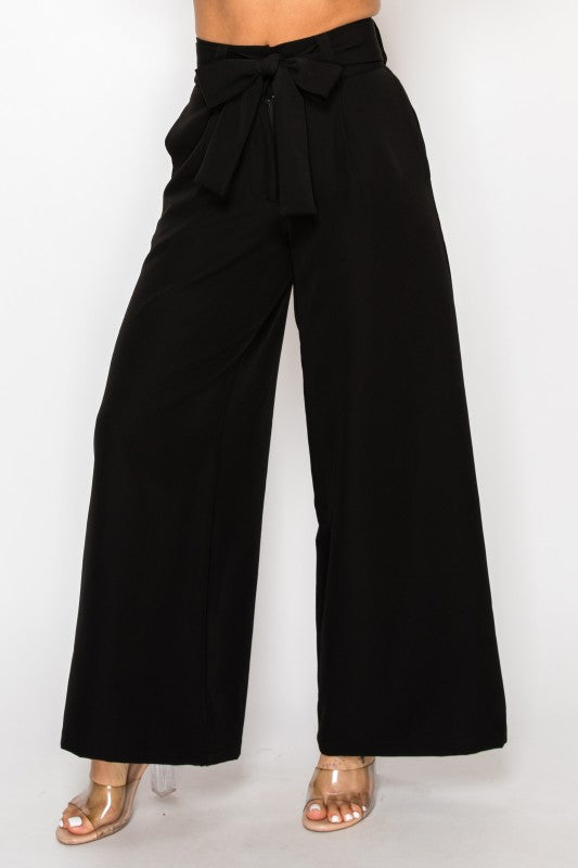 Dressy Palazzo Belted Pants & Halter Cropped Top-ACG Los Angeles-[option4]-[option5]-[option6]-[option7]-[option8]-Shop-Boutique-Clothing-for-Women-Online