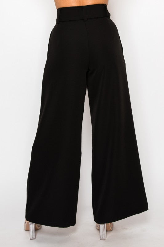 Dressy Palazzo Belted Pants & Halter Cropped Top-ACG Los Angeles-[option4]-[option5]-[option6]-[option7]-[option8]-Shop-Boutique-Clothing-for-Women-Online