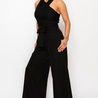 Dressy Palazzo Belted Pants & Halter Cropped Top-ACG Los Angeles-[option4]-[option5]-[option6]-[option7]-[option8]-Shop-Boutique-Clothing-for-Women-Online