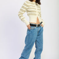 BUTTON DOWN STRIPED CARDIGAN-Emory Park-[option4]-[option5]-[option6]-[option7]-[option8]-Shop-Boutique-Clothing-for-Women-Online