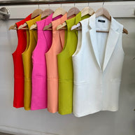 Dressy Pleated High waist Shorts & Long Vest Set-ACG Los Angeles-[option4]-[option5]-[option6]-[option7]-[option8]-Shop-Boutique-Clothing-for-Women-Online