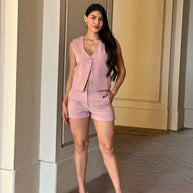 Dressy Pleated High Waist Shorts & Dressy Vest-ACG Los Angeles-[option4]-[option5]-[option6]-[option7]-[option8]-Shop-Boutique-Clothing-for-Women-Online