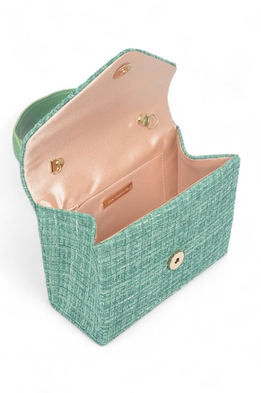 Tweed Fabric Top Handle Crossbody Swing Bag-Artini Accessories-[option4]-[option5]-[option6]-[option7]-[option8]-Shop-Boutique-Clothing-for-Women-Online