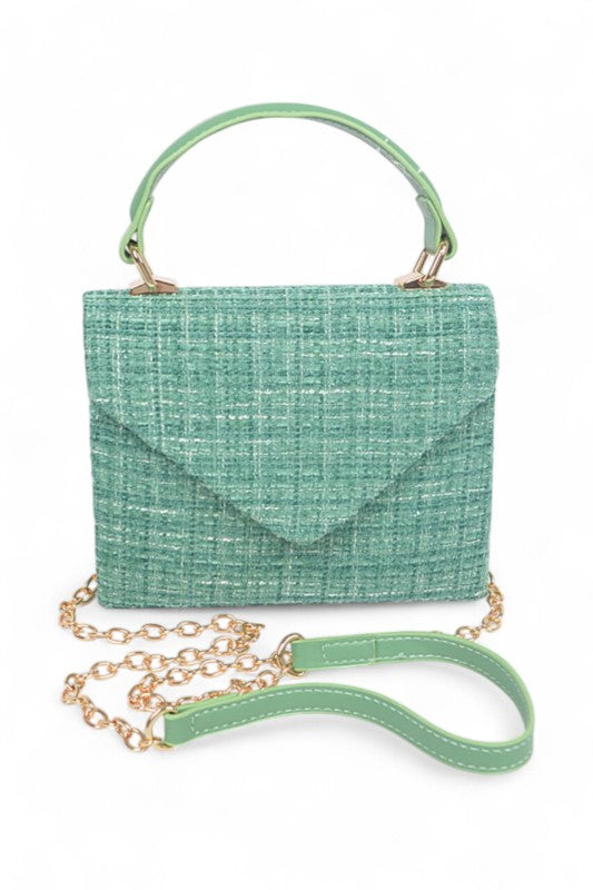 Tweed Fabric Top Handle Crossbody Swing Bag-Artini Accessories-[option4]-[option5]-[option6]-[option7]-[option8]-Shop-Boutique-Clothing-for-Women-Online