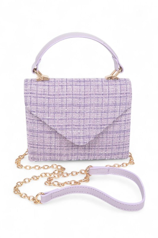 Tweed Fabric Top Handle Crossbody Swing Bag-Artini Accessories-[option4]-[option5]-[option6]-[option7]-[option8]-Shop-Boutique-Clothing-for-Women-Online