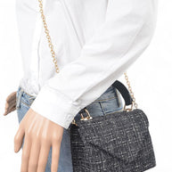 Tweed Fabric Top Handle Crossbody Swing Bag-Artini Accessories-[option4]-[option5]-[option6]-[option7]-[option8]-Shop-Boutique-Clothing-for-Women-Online