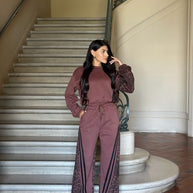 Leopard Print & Solid Stripes Contrast Loungewear-ACG Los Angeles-[option4]-[option5]-[option6]-[option7]-[option8]-Shop-Boutique-Clothing-for-Women-Online