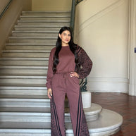 Leopard Print & Solid Stripes Contrast Loungewear-ACG Los Angeles-[option4]-[option5]-[option6]-[option7]-[option8]-Shop-Boutique-Clothing-for-Women-Online