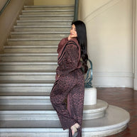 Leopard Print & Solid Stripes Contrast Loungewear-ACG Los Angeles-[option4]-[option5]-[option6]-[option7]-[option8]-Shop-Boutique-Clothing-for-Women-Online