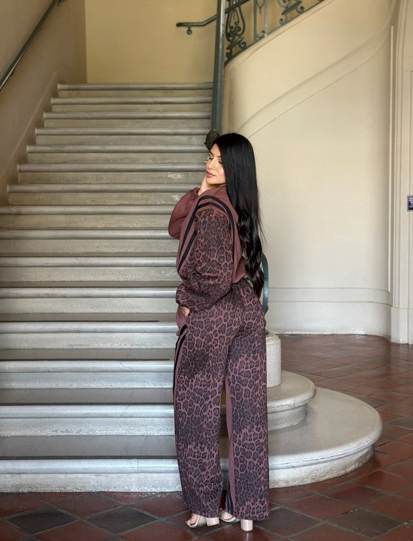 Leopard Print & Solid Stripes Contrast Loungewear-ACG Los Angeles-[option4]-[option5]-[option6]-[option7]-[option8]-Shop-Boutique-Clothing-for-Women-Online