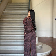 Leopard Print & Solid Stripes Contrast Loungewear-ACG Los Angeles-[option4]-[option5]-[option6]-[option7]-[option8]-Shop-Boutique-Clothing-for-Women-Online