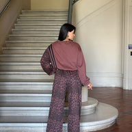 Leopard Print & Solid Stripes Contrast Loungewear-ACG Los Angeles-[option4]-[option5]-[option6]-[option7]-[option8]-Shop-Boutique-Clothing-for-Women-Online