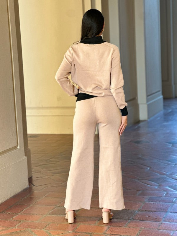 Knit High Waist Pants with Line Contrast Set-ACG Los Angeles-[option4]-[option5]-[option6]-[option7]-[option8]-Shop-Boutique-Clothing-for-Women-Online