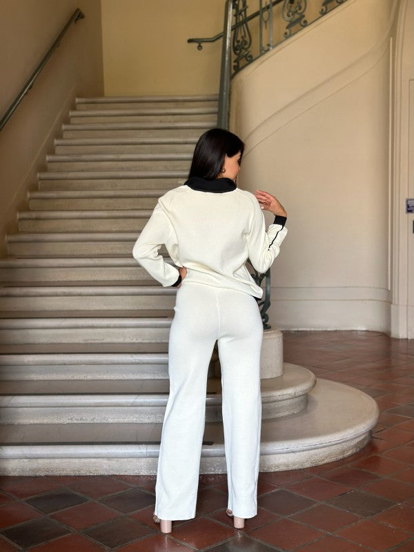 Knit High Waist Pants with Line Contrast Set-ACG Los Angeles-[option4]-[option5]-[option6]-[option7]-[option8]-Shop-Boutique-Clothing-for-Women-Online