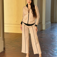 Knit High Waist Pants with Line Contrast Set-ACG Los Angeles-[option4]-[option5]-[option6]-[option7]-[option8]-Shop-Boutique-Clothing-for-Women-Online