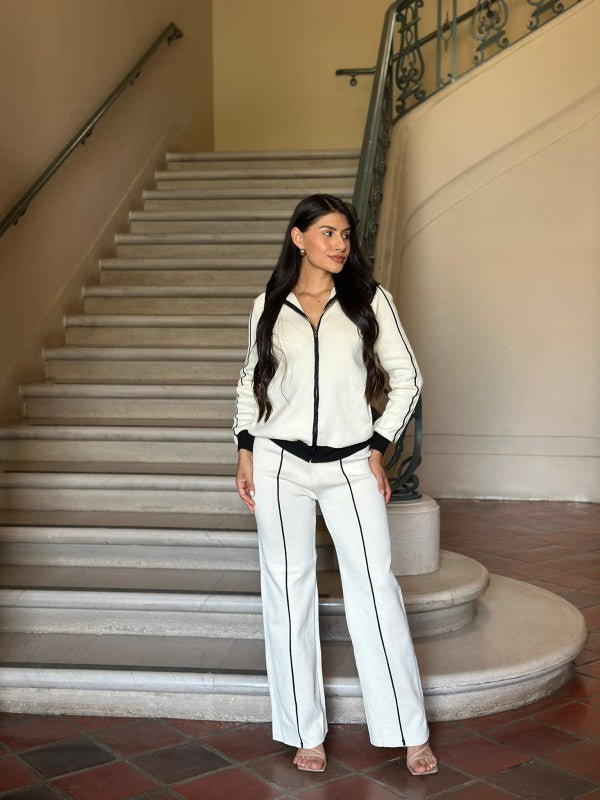 Knit High Waist Pants with Line Contrast Set-ACG Los Angeles-[option4]-[option5]-[option6]-[option7]-[option8]-Shop-Boutique-Clothing-for-Women-Online