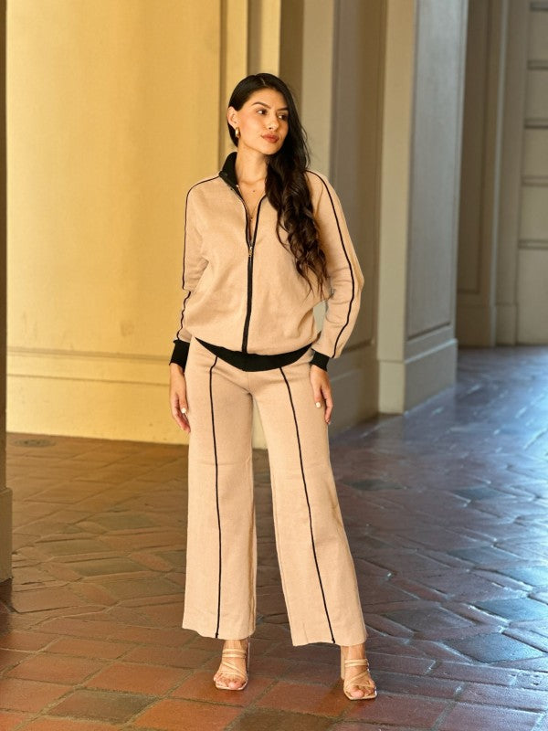 Knit High Waist Pants with Line Contrast Set-ACG Los Angeles-[option4]-[option5]-[option6]-[option7]-[option8]-Shop-Boutique-Clothing-for-Women-Online