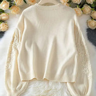Embroidered 3D Daisy Knit Sweater-Miss Sparkling-[option4]-[option5]-[option6]-[option7]-[option8]-Shop-Boutique-Clothing-for-Women-Online