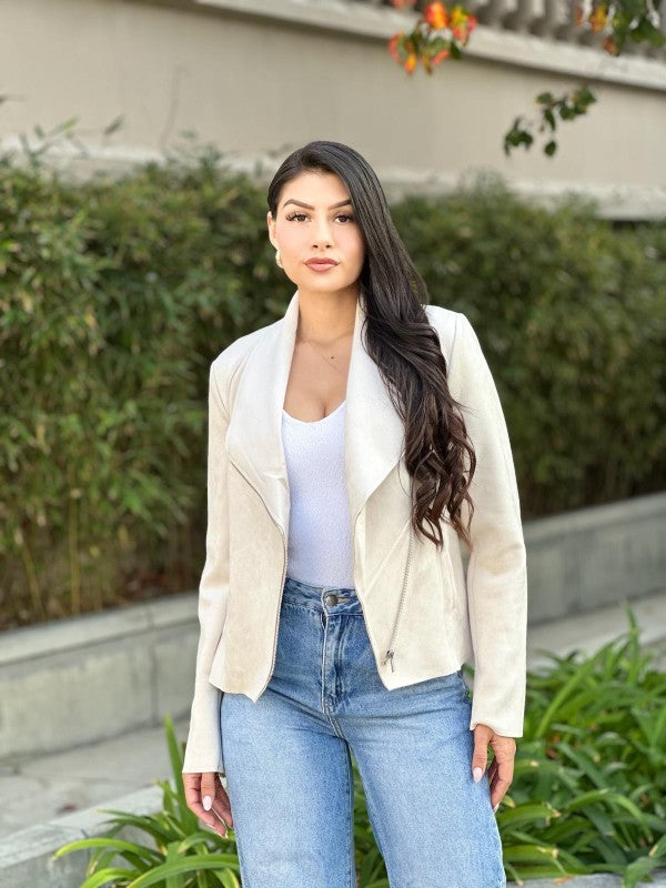 Suede Women's Biker Zip Up Jacket with Pockets-ACG Los Angeles-[option4]-[option5]-[option6]-[option7]-[option8]-Shop-Boutique-Clothing-for-Women-Online