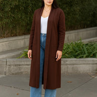 Clover Fine Knit Midi Cardi Cardigan with Pockets-ACG Los Angeles-[option4]-[option5]-[option6]-[option7]-[option8]-Shop-Boutique-Clothing-for-Women-Online