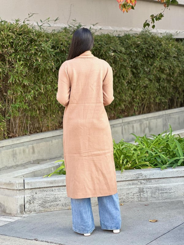 Clover Fine Knit Midi Cardi Cardigan with Pockets-ACG Los Angeles-[option4]-[option5]-[option6]-[option7]-[option8]-Shop-Boutique-Clothing-for-Women-Online