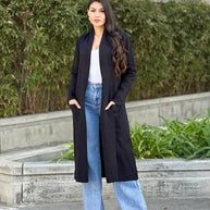 Clover Fine Knit Midi Cardi Cardigan with Pockets-ACG Los Angeles-[option4]-[option5]-[option6]-[option7]-[option8]-Shop-Boutique-Clothing-for-Women-Online