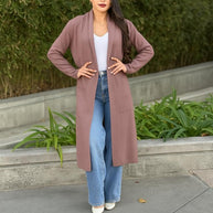 Clover Fine Knit Midi Cardi Cardigan with Pockets-ACG Los Angeles-[option4]-[option5]-[option6]-[option7]-[option8]-Shop-Boutique-Clothing-for-Women-Online