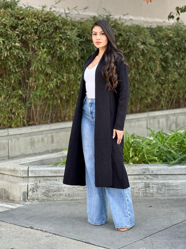 Clover Fine Knit Midi Cardi Cardigan with Pockets-ACG Los Angeles-[option4]-[option5]-[option6]-[option7]-[option8]-Shop-Boutique-Clothing-for-Women-Online