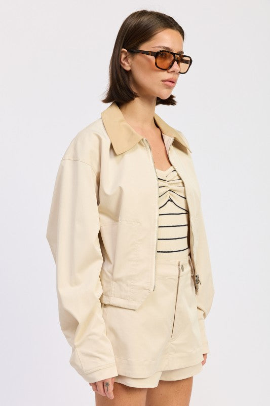 OVERSIZED LONG SLEEVE COLLARED JACKET-Emory Park-[option4]-[option5]-[option6]-[option7]-[option8]-Shop-Boutique-Clothing-for-Women-Online