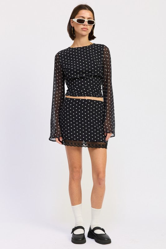 POLKAT DOT MINI LACE SKIRT-Emory Park-[option4]-[option5]-[option6]-[option7]-[option8]-Shop-Boutique-Clothing-for-Women-Online