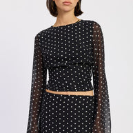 CROPPED POLKA DOT SHEER TOP WITH OPEN BACK TIE-Emory Park-BLACK POLKA DOT-S-[option4]-[option5]-[option6]-[option7]-[option8]-Shop-Boutique-Clothing-for-Women-Online