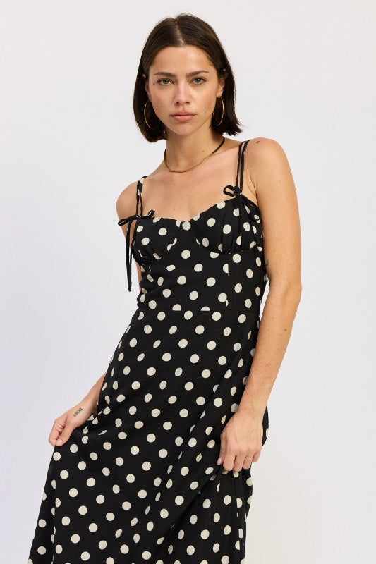 MAXI POLKA DOT STRAP BUSTIER DRESS SINGLE UNIT-Emory Park-[option4]-[option5]-[option6]-[option7]-[option8]-Shop-Boutique-Clothing-for-Women-Online