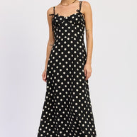 MAXI POLKA DOT STRAP BUSTIER DRESS SINGLE UNIT-Emory Park-BLACK POLKA DOT-S-[option4]-[option5]-[option6]-[option7]-[option8]-Shop-Boutique-Clothing-for-Women-Online